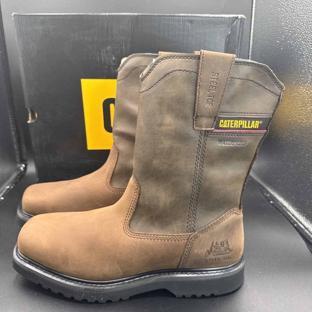 CAT Caterpillar P90835 HUDSON WP ST STEEL TOE BROWN WORK BOOT Men's Sz 10 W